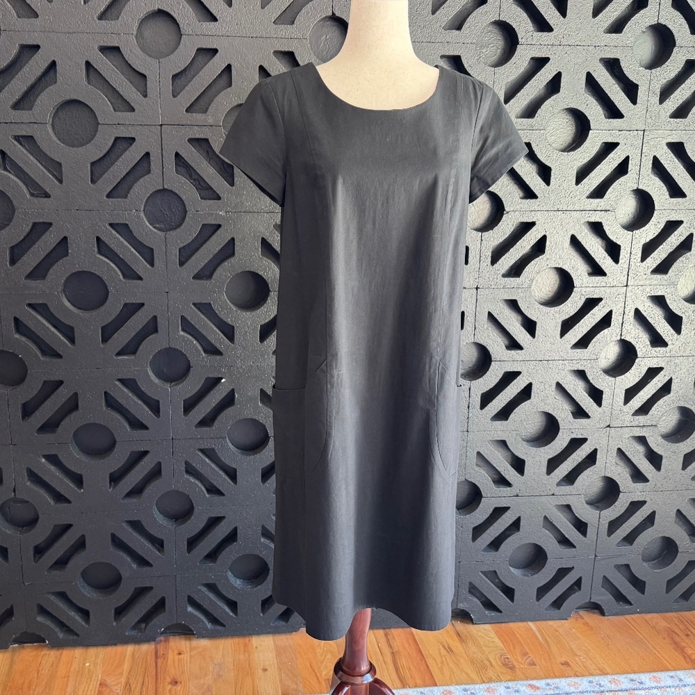 Vintage Yeohlee Minimalist Black Dress Avant Garde Architectural Midi